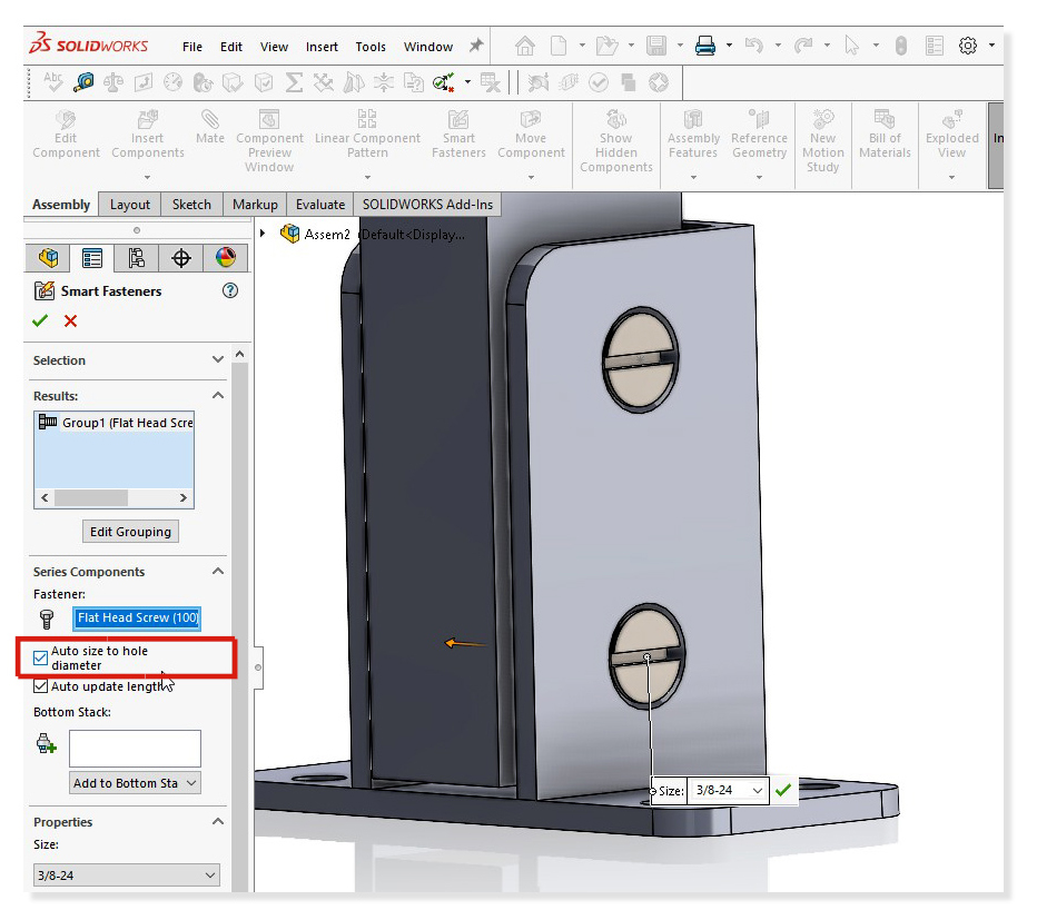 SolidWorks Smart Fasteners